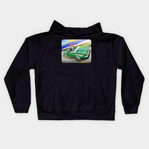 Just Coast (Emerald) Kids Hoodie by rroydesign